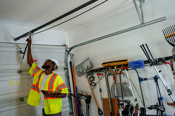 Professional Garage Door Panel Replacement technician working in Rutherfordton, NC